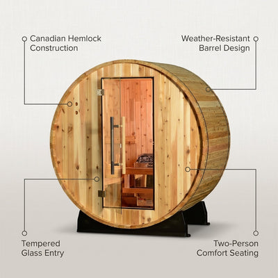 Duet 2-Person Outdoor Barrel Sauna