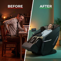 Full Body Massage Chair Zero Gravity 3D Shiatsu Recliner Sl-Track Heat, AI Voice — Before & After
