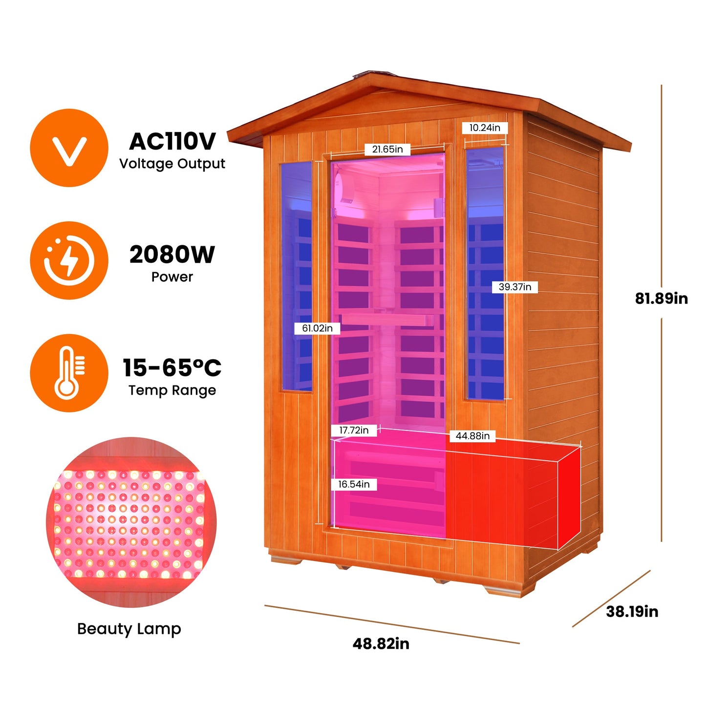 Outdoor Sauna Room for 2 People